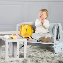 roba Kinderhocker Wendehocker 3 Sitzhöhen Holz grau