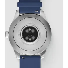 Withings ScanWatch 2 42 mm silber, Silikonarmband blau