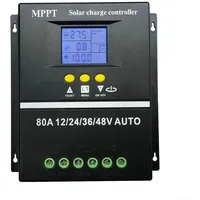 Solarladeregler, MPPT Solarregler Home Laderegler, PV-Ladegerät, multifunktionaler LCD-Solarregler, 80A