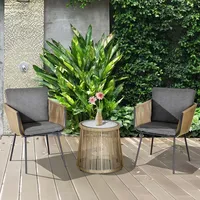 Outsunny Rattan Set 3-tlg. Grau