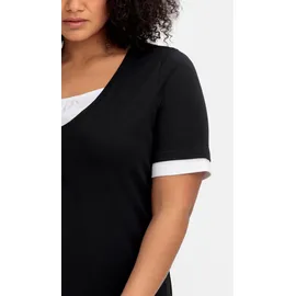 sheego 2-in-1-Shirt in schwarz-weiß | Gr.: 48/50