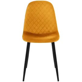 ML-Design 4er Set, Senfgelb, Küchenstuhl mit Samtbezug,