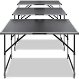 vidaXL Tapeziertisch 100 x 60 x 94 cm 3 Stk. schwarz 140641