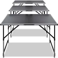 vidaXL Tapeziertisch 100 x 60 x 94 cm 3 Stk. schwarz 140641