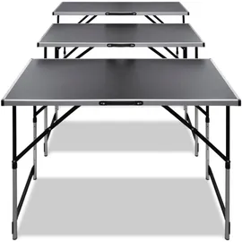 vidaXL Tapeziertisch 100 x 60 x 94 cm 3 Stk. schwarz 140641