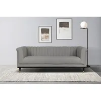 2-Sitzer "Chamby", grau (hellgrau), B:180cm H:71cm T:85cm, 100% Polyester, Samtoptik (100% Polyester), Scheuertouren >100.000, Pilling: 5, GUIDO MARIA KRETSCHMER HOME & LIVING, Sofas, mit Holzrahmen unten und Steppung im Lehnenbereich