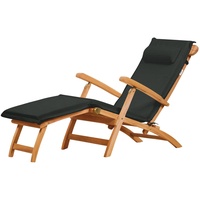 Kai Wiechmann Deckchair Auflage mit Nackenkissen im Set anthrazit grau für Gartenliege Hochlehner