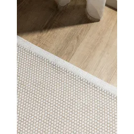 benuta Baumwollteppich Ron - Weiß 70x140 cm - Handwebteppich aus 100% Baumwolle - Style: Uni, Minimalistisch, Natural Living