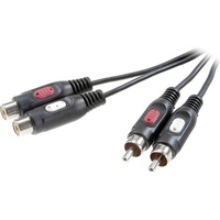 SpeaKa Professional Cinch Audio Verlängerungskabel [2x Cinch-Stecker - 2x