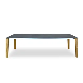 Sit Mobilia Auszugstisch 210/270/330 x 95 cm Edelstahl/Keramik/Beton hell