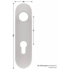 Hörmann FS Wechselgarnitur D-110 Kurzschild PZ, Gleitlager Knopf K-130, Edelstahl (Feuerschutz-Drückergarnitur für Feuerschutztür/Mehrzwecktür H8-5 / Quadro/MZ/OD) 454690