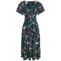 Dolly and Dotty A-Linien-Kleid Donna Green Vintage Floral Retro Rockabilly 50er grün XXL