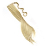 MyBeautyworld24 Haarclip Haarteil Zopf Pferdeschwanz glatt 60 cm goldblond goldfarben