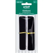 Gründl Klettband selbstklebend Schwarz 60 cm x 20 mm Handarbeit - Gründl