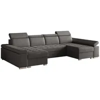 moeblo Möblo Wohnlandschaft Grau, Holzwerkstoff, 5-Sitzer, U-Form, 330x94x168 cm, Wohnzimmer, Sofas & Couches, Wohnlandschaften, Wohnlandschaften in U-Form