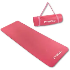 xtrexo NBR 15 mm Trainingsmatte mit Gürtel rosa 180 cm