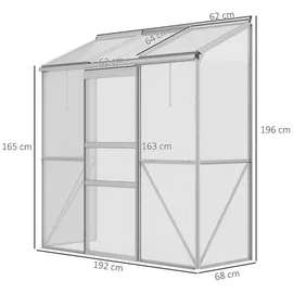 Outsunny Gewächshaus Treibhaus mit Schiebetür,