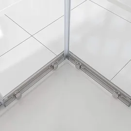 iflair Diana Eckdusche mit Schiebetür rechts 75 x 80 cm teilsatiertes Sicherheitsglas DK77