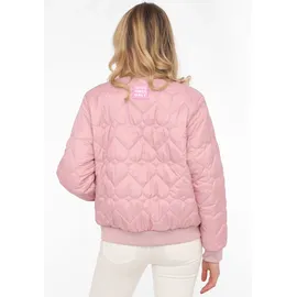 Zwillingsherz Bomberjacke "Be Happy", Damen, Gr. S, rosa, Steppware, Obermaterial: 100% Polyester, regular fit kurz, angesetztes Bündchen, Jacken Bomberjacke, modisch, Kontrastdetails, regular fit, langärmelig, mit Herzsticker
