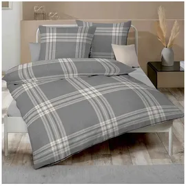 KAEPPEL Bettwäsche Pure Schwarz, 155 x 220 + 80x80 cm | anthrazit - grau