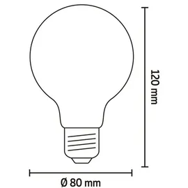 Calex LED Lampe E27, G80 3.8W LED-Filament Flex 821 Gold, dimm