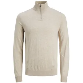 JACK & JONES Strickpullover »EMIL KNIT HALF ZIP«, mit kurzem Reißverschluss im Troyer-Look Jack & Jones dunkelgrau meliert