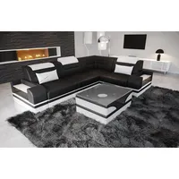 Sofa Dreams Ecksofa Ledercouch Sofa Trivento L Form kurz Leder Sofa schwarz