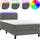 vidaXL Boxspringbett mit Matratze & LED Dunkelgrau 90x190 cm Samt