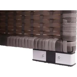 Mendler Poly-Rattan Garnitur HWC-J36, Balkon-/Garten-/Lounge-Set Sitzgruppe Sofa grau, Kissen schwarz