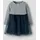 NAME IT "NMFTAIAS LS TULLE DRESS", Mädchen, Gr. 122, N-Gr, navy blazer stripes:cloud dancer, Jersey, Obermaterial: 90% Baumwolle, 5% Elasthan, 5% metallisierte Fasern, geringelt, gestreift, unifarben, bequem, Rundhals, Kleider Minikleid