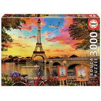 Educa Puzzle 3000 Teile für Erwachsene | Sonnenuntergang in Paris,