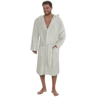Badekönig Herrenbademantel, Kapuze, Gürtel, Langform Frottee Unifarben Baumwolle 10XL