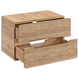 Lomadox Waschbeckenschrank LUTON-56-CRAFT Wotan Eiche Nb.. Nb. 2 Softclose-Schubkästen 80/53/46 cm braun 80 cm x 53 cm x 46 cm