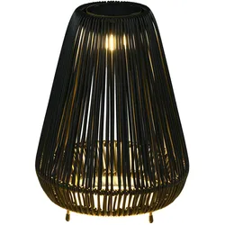 Outsunny Rattan Solarleuchte Metall, PE Rattan