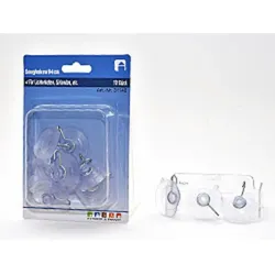 10 Saughaken transp., Metallhaken, Ø 3,5 cm