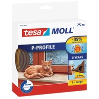 Tesa tesamoll P-Profil Gummidichtung für Fenster und Türen Braun P-Profil, 25m
