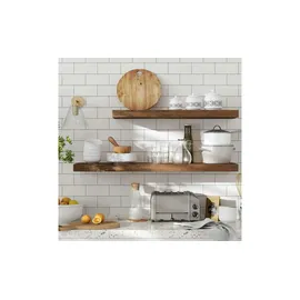 VASAGLE Wandregal 60 x 20 x 3,8 cm Braun