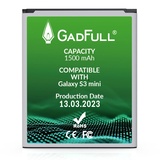 GadFull Samsung Batterie EB-F1M7FLU für Samsung Galaxy S3 mini/i8190/i699/s7568/i739 s7572/s7562i/i8160 1500mAh