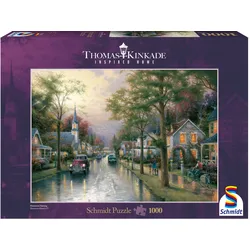 Schmidt Spiele - Puzzle - Morgen in der kleinen Stadt, 1000 Teile