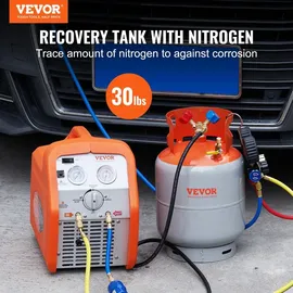 Vevor Kältemittel Rückgewinnungsbehälter 13,61kg 27,6bar Wiederverwendbarer Zylindertank Φ 250 x 390mm Kältemittel-Rückgewinnungsbehälter Orange Kältemittel-Rückgewinnungsbehälter aus HP295 Stahl