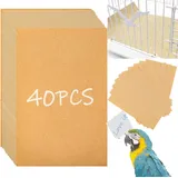 40 Stück Kieselpapier für Vogelkäfig, 27,9 x 43,2 cm, Vogelkäfig-Auskleidung, Papageienkäfig, Schleifpapier, Kissen, Haustierbettwäsche, Zubehör (40 Stück, 27,9 x 43,2 cm)