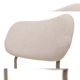 Mendler 2er-Set Esszimmerstuhl HWC-O26, Küchenstuhl Polsterstuhl Stuhl, Cord (330g/m2) Stoff/Textil Metall beige