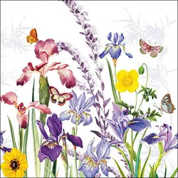 Ambiente 20 Servietten Papier 33x33cm 3-lagig - hochwertige Einweg Papierservietten Frühlingsservietten Schmetterlinge Hochzeit Gartenparty Tischdeko Blumen