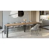 Endo-Moebel Kulissen-Esstisch "Simo 290" 130cm-290cm ausziehbar ausziehbar, elegant, stabil, 40cm Erweiterungsplatten, extra lang und groß, XXL braun