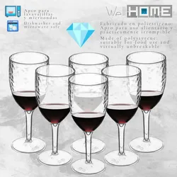 WellHome - Set mit 6 Weingläsern aus Polystyrol