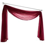 Nicole Knupfer 1er-Pack Querbehang Transparente Voile Schals Deko Einfarbige Gardinen Dekoschals Vorhang für Schlafzimmer Wohnzimmer Hochzeit (Weinrot,140 * 300cm)