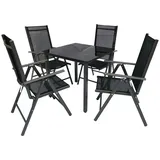 gardenson Gartengarnitur 5-tlg. Schwarz