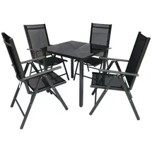 gardenson Gartengarnitur 5-tlg. Schwarz