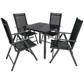 gardenson Gartengarnitur 5-tlg. Schwarz
