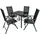 gardenson Gartengarnitur 5-tlg. Schwarz
